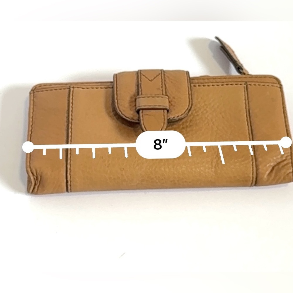 Fossil Wallet Leather Women Tate Clutch Light Tan - Picture 8 of 10
